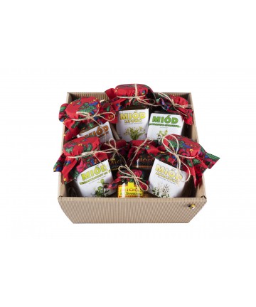 Zestaw miodów 5 x 250g + 3 x 50g
