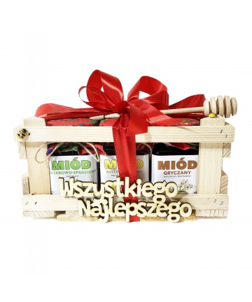 Zestaw miodów 6 x 250g "Wszystkiego Najlepszego"