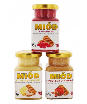 ZESTAW MIODÓW OWOCOWYCH 230g