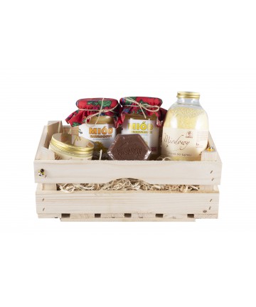 Zestaw miodów z pudrem i masłem do ciała