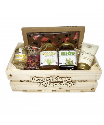 Zestaw miodów z czekoladą