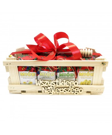 Zestaw miodów 8 x 250g czerwony