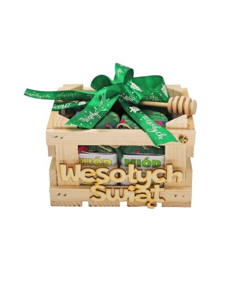 Zestaw miodów / prezent na Święta 4 x 250g zielony