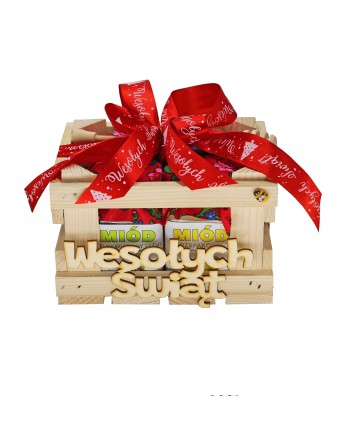 Zestaw miodów / prezent na Święta 4 x 250g czerwony