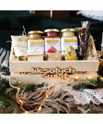 Zestaw miodów smakowych i kosmetyków / prezent na święta
